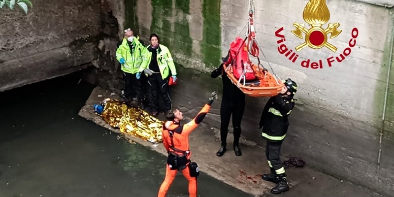 L'intervento dei Vigili del Fuoco