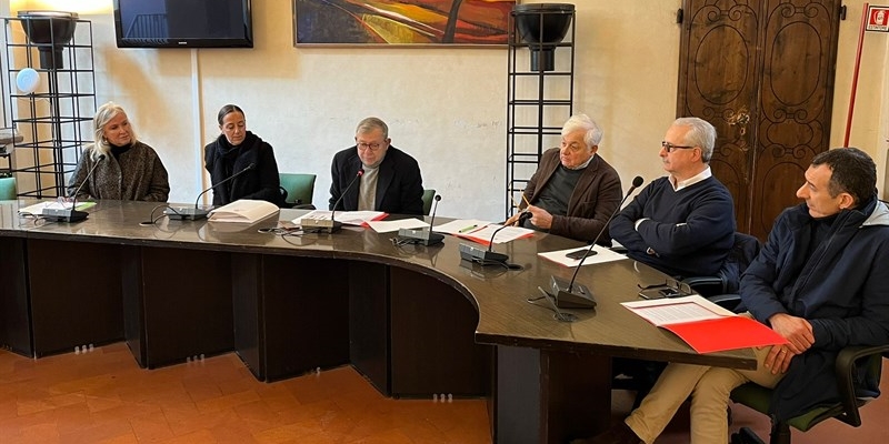 Un momento della conferenza stampa in Palazzo Vecchio