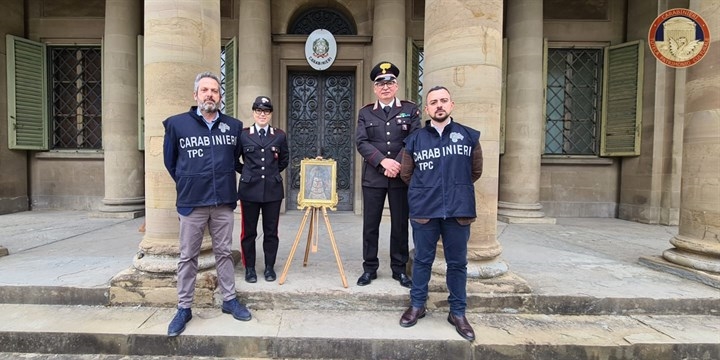 IL dipinto recuperato dai Carabinieri