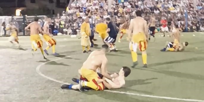 Una fase di gioco della Palla Pillotta