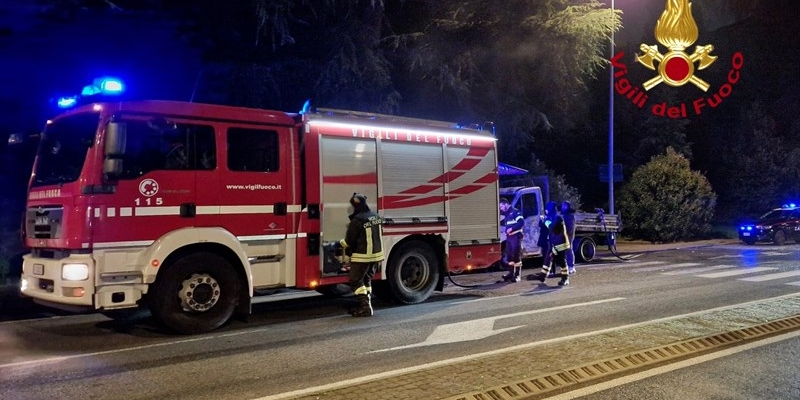 L'intervento dei Vigili del Fuoco