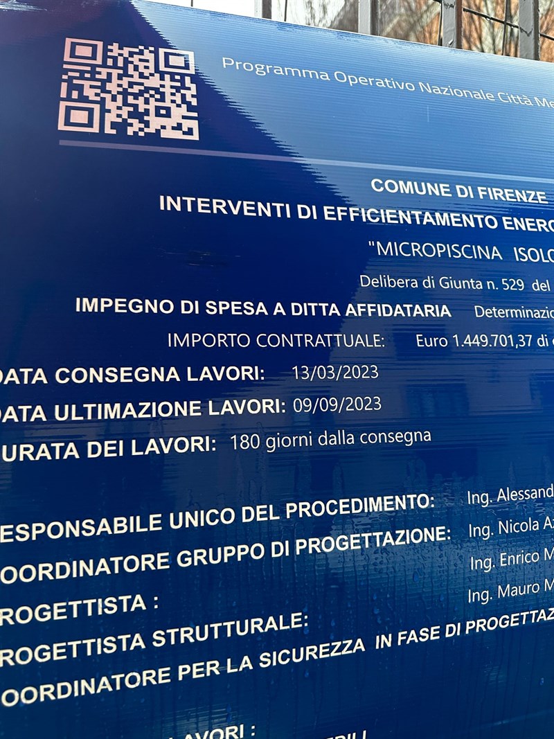 il cartello lavori che parla chiaro...