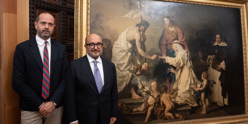 Il direttore delle Gallerie Simone Verde e il ministro della Cultura Gennaro Sangiuliano