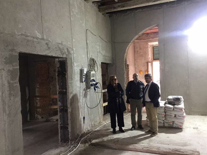 Un momento del sopralluogo al cantiere