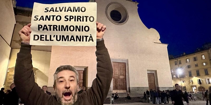 la protesta in Santo Spirito