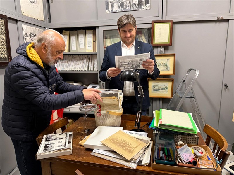 sindaco Ciappi e Fabrizio Fornera presso la sede dell'Archivio