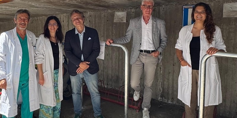 Da sinistra Barbieri, Pellegrino, Labile, Cini e Furlan alle rastrelliere