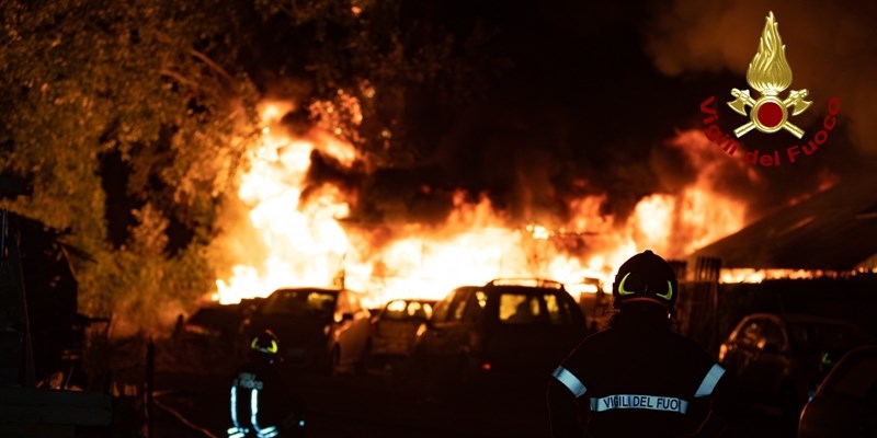 L'intervento dei vigili