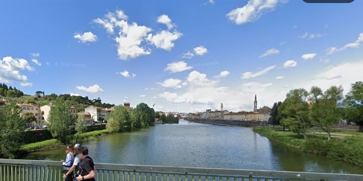 Il tratto d'Arno interessato dalla chiazza