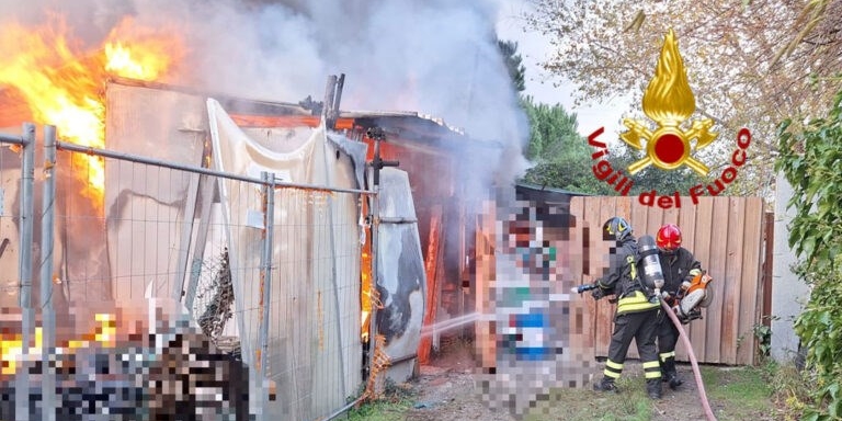 L'intervento dei Vigli del fuoco