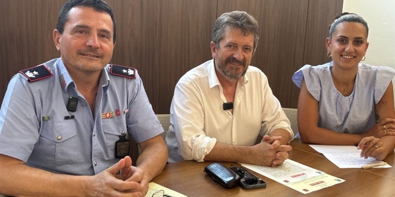 Il comandante Caciolli, il sindaco Fossi e l'assessore Chiavetta