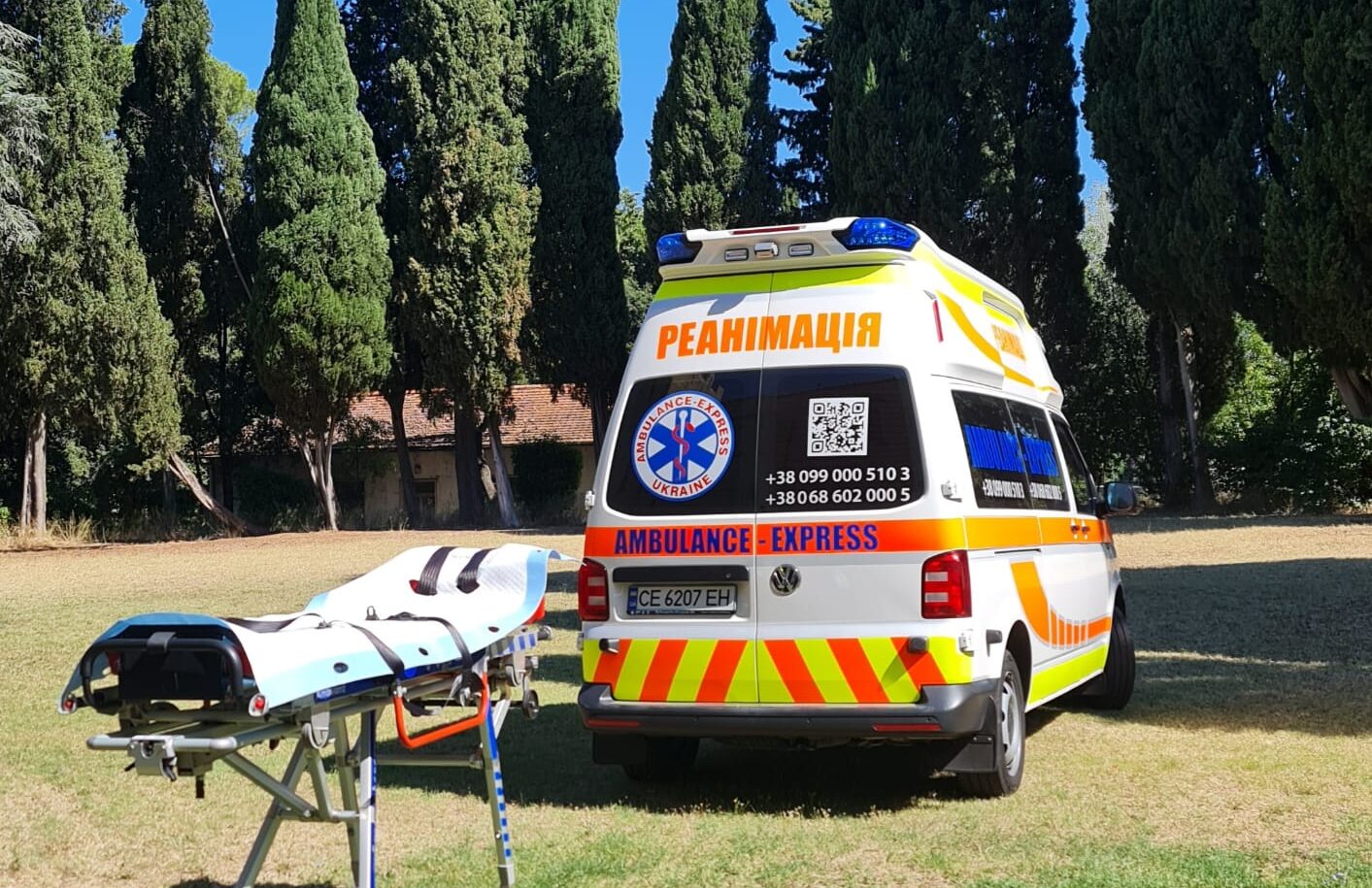 L'ambulanza del servizio in Ucraina