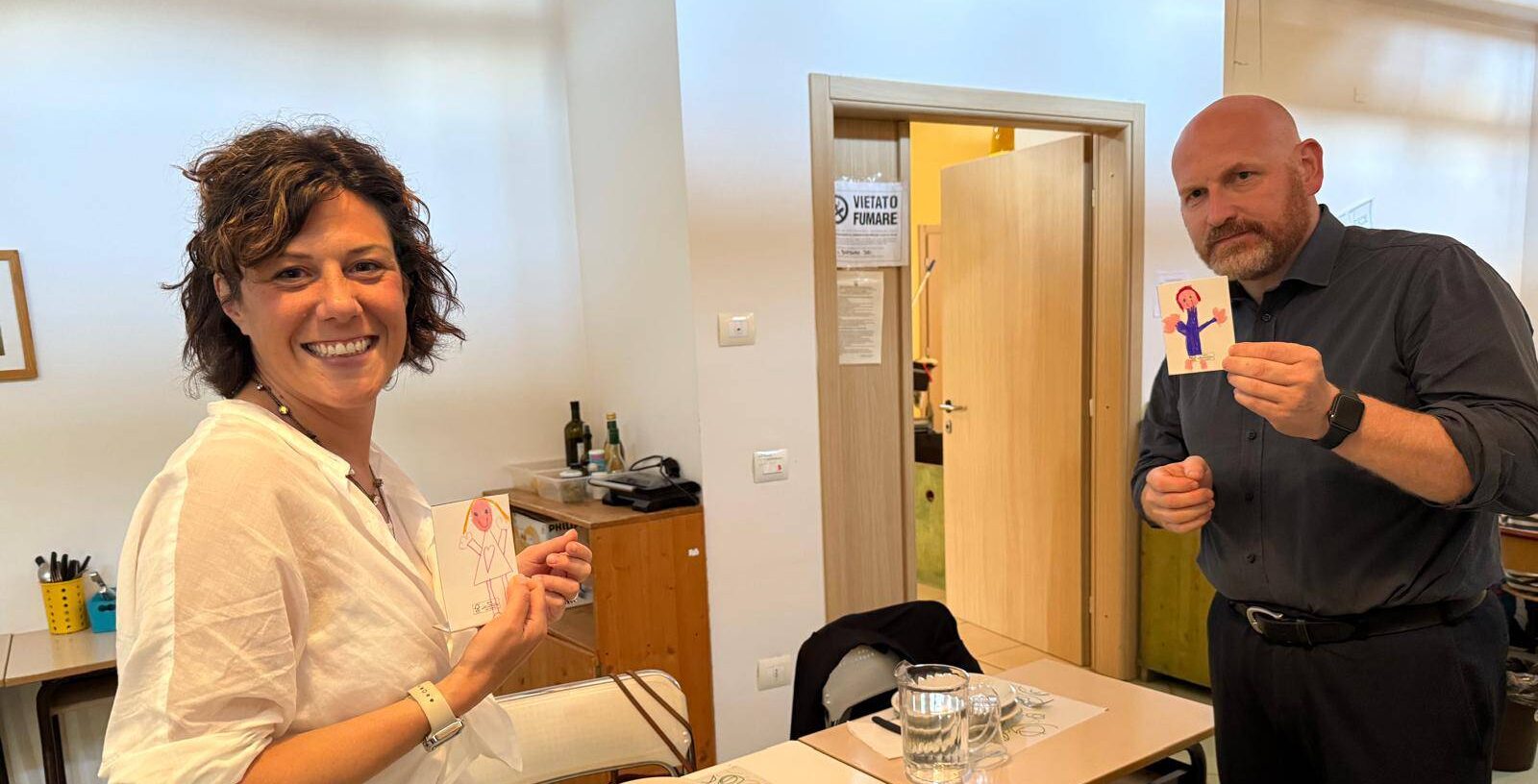 Da sx assessora alle Politiche educative Elena Borri, sindaco David Baroncelli