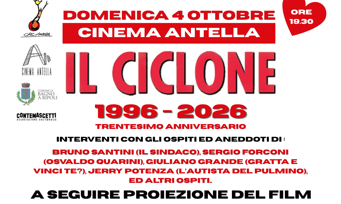 Locandina Il Ciclone Cinema Antella 4 Ottobre
