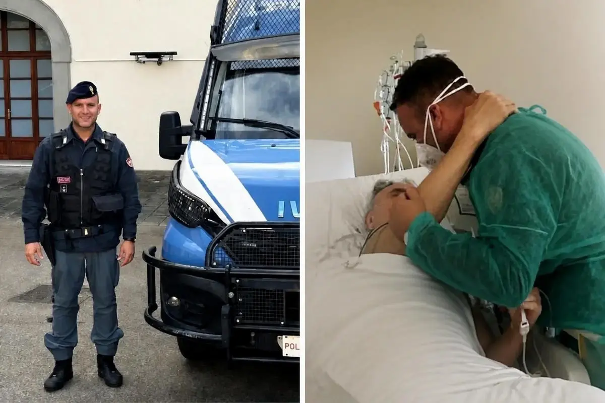 Poliziotto salva uomo